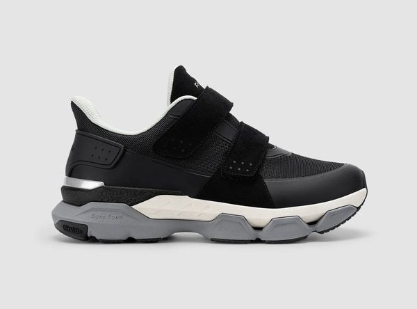 FitVille Men's Rebound Summit V1 walking shoe in black with hook and loop strap
