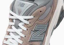 Detalle de las New Balance U2010 en marrón y gris
