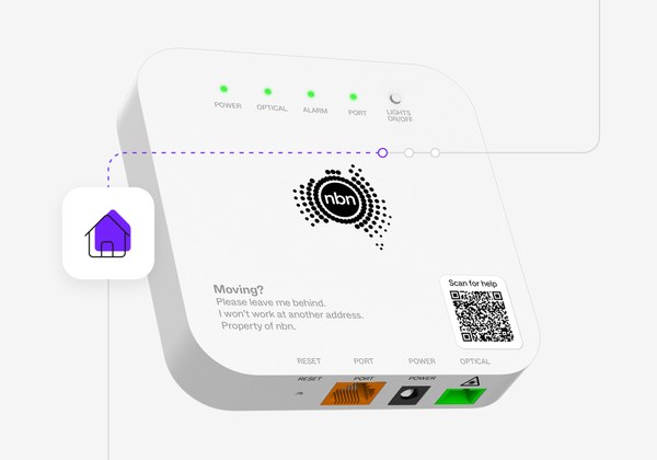 Illustration of an nbn connection box used for Superloop home internet