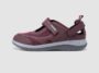 FitVille Women's FlexiWalk Mary Jane sandal in burgundy with a hook-and-loop strap
